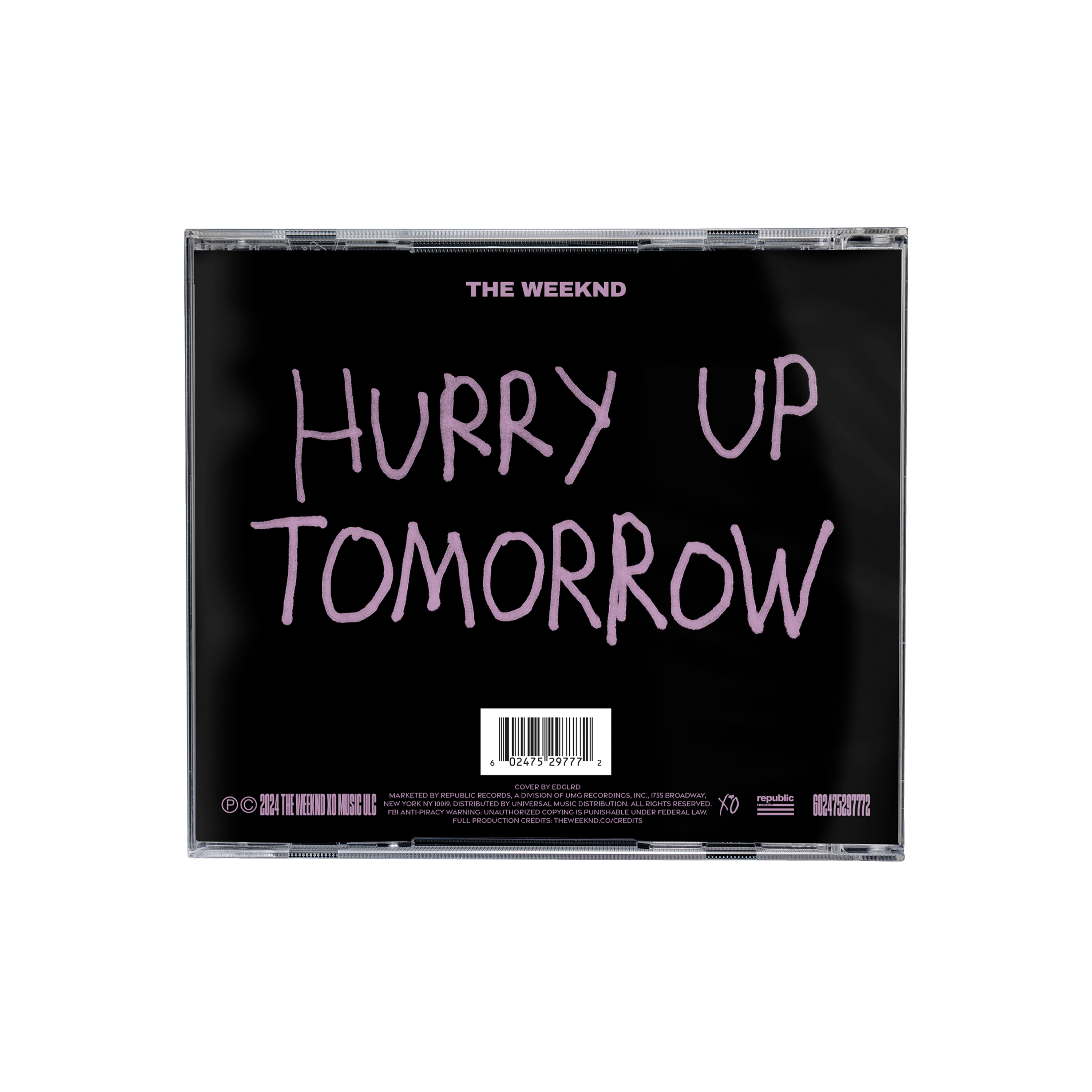 The Weeknd x Harmony Korine for EDGLRD ‘Hurry Up Tomorrow’ Collector’s Edition CD + signed art card